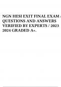 NGN HESI EXIT FINAL EXAM / QUESTIONS AND ANSWERS VERIFIED BY EXPERTS / 2023 2024 GRADED A+.