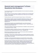 General pest management 7a Exam Questions And Answers