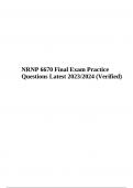 NRNP 6670 Final Exam Practice Questions Latest 2023/2024 (Verified)