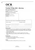 OCR AS Level Chemistry A H032&sol;01 JUNE 2023 QUESTION PAPER AND MARK SCHEME