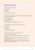 Nursing Theorists | 71 Questions With Complete Solutions.
