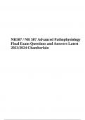 NR 507 / NR507 Advanced Pathophysiology Final Exam Questions and Answers Latest 2023/2024 Chamberlain