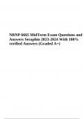 NRNP 6665 MidTerm Exam Questions and Answers Seraphin 2023-2024 With 100% verified Answers (Graded A+)