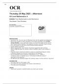 OCR AS Level Mathematics A H230/02 JUNE 2023 QUESTION PAPER: Pure Mathematics and Mechanics