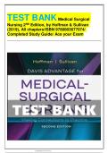 New and Complete A+ TEST BANK Medical Surgical Nursing 2ND Edition, by Hoffman & Sullivan (2019), All chapters/ISBN 9780803677074/ Completed Study Guide/ Ace your Exam