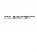 NRNP 6052 Final Exam Questions Latest Updated 2023/2024 Graded 100%