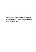 NRNP 6635 Final Exam Questions With Answers Latest Updated 2023- 2024 Graded A+