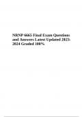 NRNP 6665 Final Exam Questions and Answers Latest Updated 2023- 2024 Graded 100%