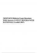 NRNP 6670/NRNP6670 Midterm Exam Questions With Answers LATEST 2023/2024 WITH RATIONALE Graded 100% 