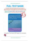 Test Banks For Evidence-Based Practice in Nursing & Healthcare 4th Edition by Bernadette Mazurek Melnyk; Ellen Fineout-Overholt, Chapter 1-23: ISBN- 10:1496384539,ISBN-13:978-1496384539, A+ guide.