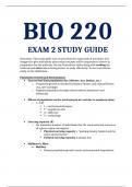 BIO 220 EXAM 2 STUDY GUIDE