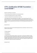 CTFL Certification ISTQB Foundation Level EXAM 1 questions and 100&percnt; correct answers 2023