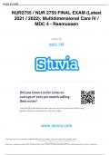 NUR2755 &sol; NUR 2755 FINAL EXAM &lpar;Latest 2021 &sol; 2022&rpar;&colon; Multidimensional Care IV &sol; MDC 4