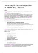 Summary Molecular Regulation of Health and Disease, HAP31806
