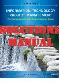 SOLUTIONS MANUAL for Information Technology Project Management&period; Providing Measurable Organizational Value 5th Edition by Jack Marchewka &vert; Complete 12 Chapters