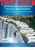 TEST BANK for Information Technology Project Management&period; Providing Measurable Organizational Value 5th Edition by Jack Marchewka  &vert; Complete 12 Chapters