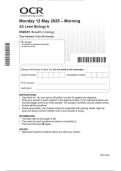 OCR AS Level Biology A H020&sol;01 JUNE 2025 QUESTION PAPER&colon; Breadth in biology