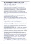 WGU pathophysiology D236 Exam 2023 Already passed 