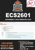 ECS2601 Assignment 4 Semester 2 (ANSWERS)