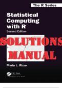 SOLUTIONS MANUAL for Statistical Computing with R, 2nd Edition by Maria Rizzo ISBN 9781466553323, ISBN 9780429192760 (All 15 Chapters)
