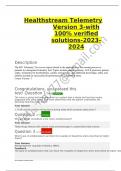 Healthstream Telemetry Version 3-with 100&percnt; verified solutions-2023-2024