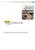 Test Bank For Maternity and Pediatric Nursing 3th Edition By Susan Ricci, Theresa Kyle, and Susan Carman chapter 1-51 |Complete Guide Newest Version 2023