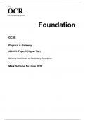 OCR GCSE &lpar;9&ndash;1&rpar; Physics A &lpar;Gateway Science&rpar; J249&sol;03 Paper 3 Higher Tier JUNE 2023 MARK SCHEME