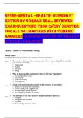 NEEBS-MENTAL –HEALTH- NURSING 5 TH   EDITION BY GORMAN REAL REVIEWED  EXAM QUESTIONS FROM EVERY CHAPTER  FOR ALL 24 CHAPTERS WITH VERIFIED  ANSWERS( ANSWER SECTION AT THE END  OF EVERY CHAPTER)