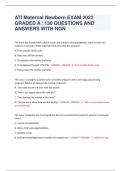 ATI Maternal Newborn EXAM 2023  GRADED A / 130 QUESTIONS AND  ANSWERS WITH NGN