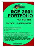RCE2601-PORTFOLIO OCT/NOV DUE 13 OCTOBER 2023