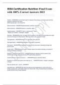 ISSA Certification Nutrition Final Exam with 100&percnt; Correct Answers 2023