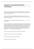 Chapter 2 Evaluating Nutrition Information 2023 passed