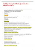 Auditing Theory Test Bank Questions And Answers Rated A&plus;