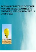 RCE2601 PORTFOLIO OCTOBER NOVEMBER 2023 (COMPLETE ANSWERS) 2023 (701032) - DUE 13 October 2023