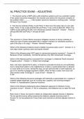 AL Practice Exam - Adjusting