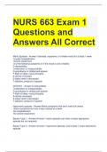 NURS 663 Exam 1 Questions and Answers All Correct 