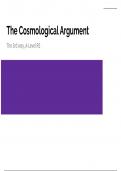 A-Level Religious Studies: The Cosmological Argument 