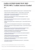   IAHSS SUPERVISOR TEST 2023 WITH 100&percnt; Verified Answers Graded A&plus;