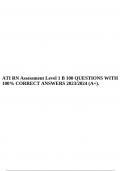 ATI RN Assessment Level 1 B 100 QUESTIONS WITH 100&percnt; CORRECT ANSWERS 2023&sol;2024 &lpar;A&plus;&rpar;&period;