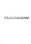 NR 511 / NR511 Final Exam Questions and Answers Latest 2023/2024