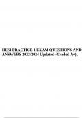 HESI PRACTICE 1 EXAM QUESTIONS AND ANSWERS 2023/2024 Updated (Graded A+). 