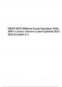NRNP 6670 Midterm Exam Questions With Correct Answers Latest Updated 2023/2024 Score A+