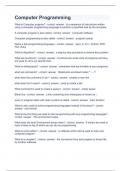 Computer Programming Question and answers 2023 verified to pass