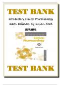 Introductory Clinical Pharmacology 12th Edition Susan M Ford Test Bank