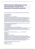 DECA Business Management and Administration Cluster Exam Questions Correctly Answered!!