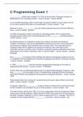 C Programming Exam 1 Question and answers rated A&plus; 2023