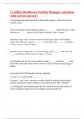 Certified Healthcare Facility Manager questions with correct answers