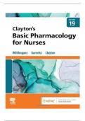 Test Bank For Clayton's Basic Pharmacology for Nurses 19th Edition||ISBN NO-10 0323796303, ISBN NO-13 978-0323796309,All Chapters,Complete Guide A+