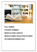 EDS3701 OCTOBER&sol;NOVEMBER EXAMINATION 2023 &lpar;ANSWERS AVAILABLE&rpar;