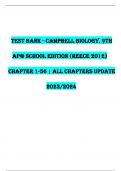 Test Bank - Campbell Biology, 9th AP® School Edition (Reece 2012) Chapter 1-56 | All Chapters Update 2023/2024